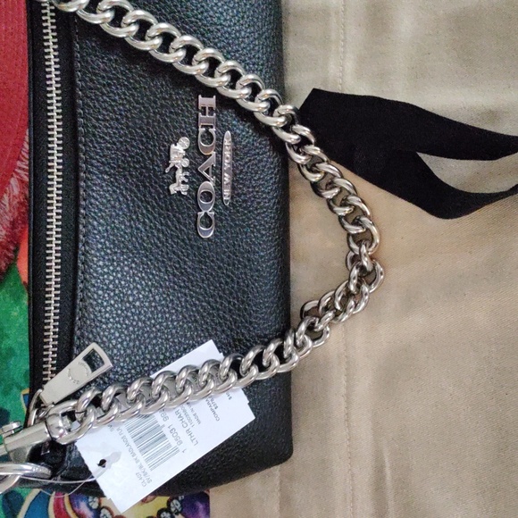 Coach black leather nwt crossbody - Picture 2 of 14